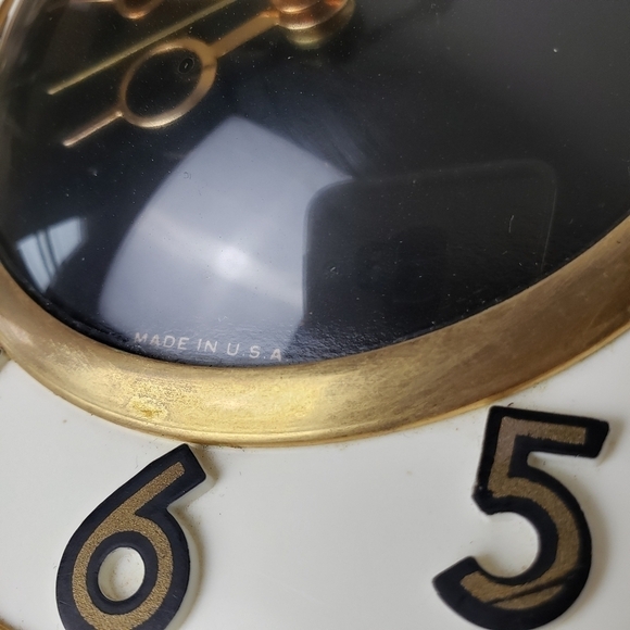 SUNBURST Wall Clock by United 𝅺MID-CENTURY Modern Brass Leaves - Picture 8 of 14